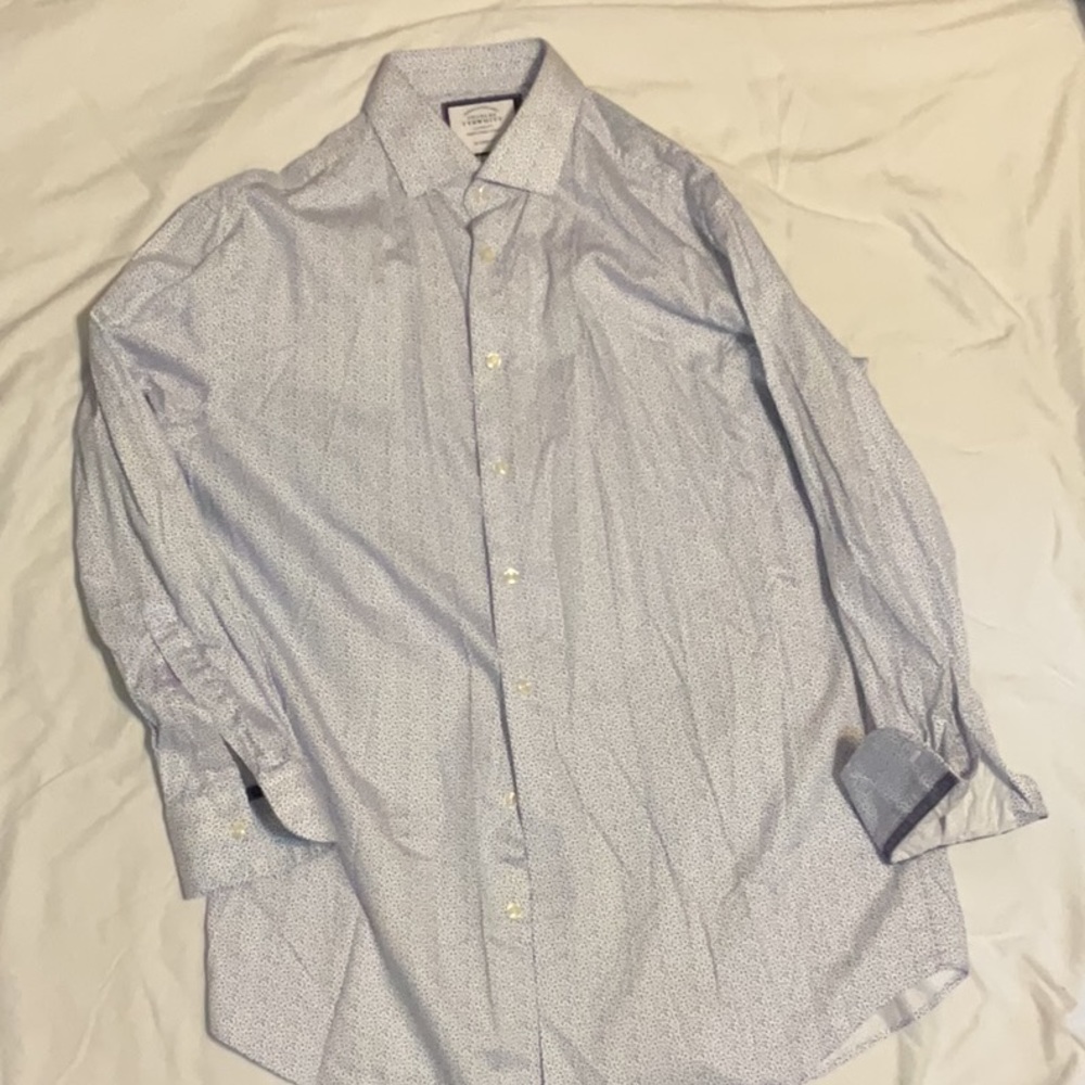 Charles Tyrwhitt patterned button down shirt size 16 1/2 x 34